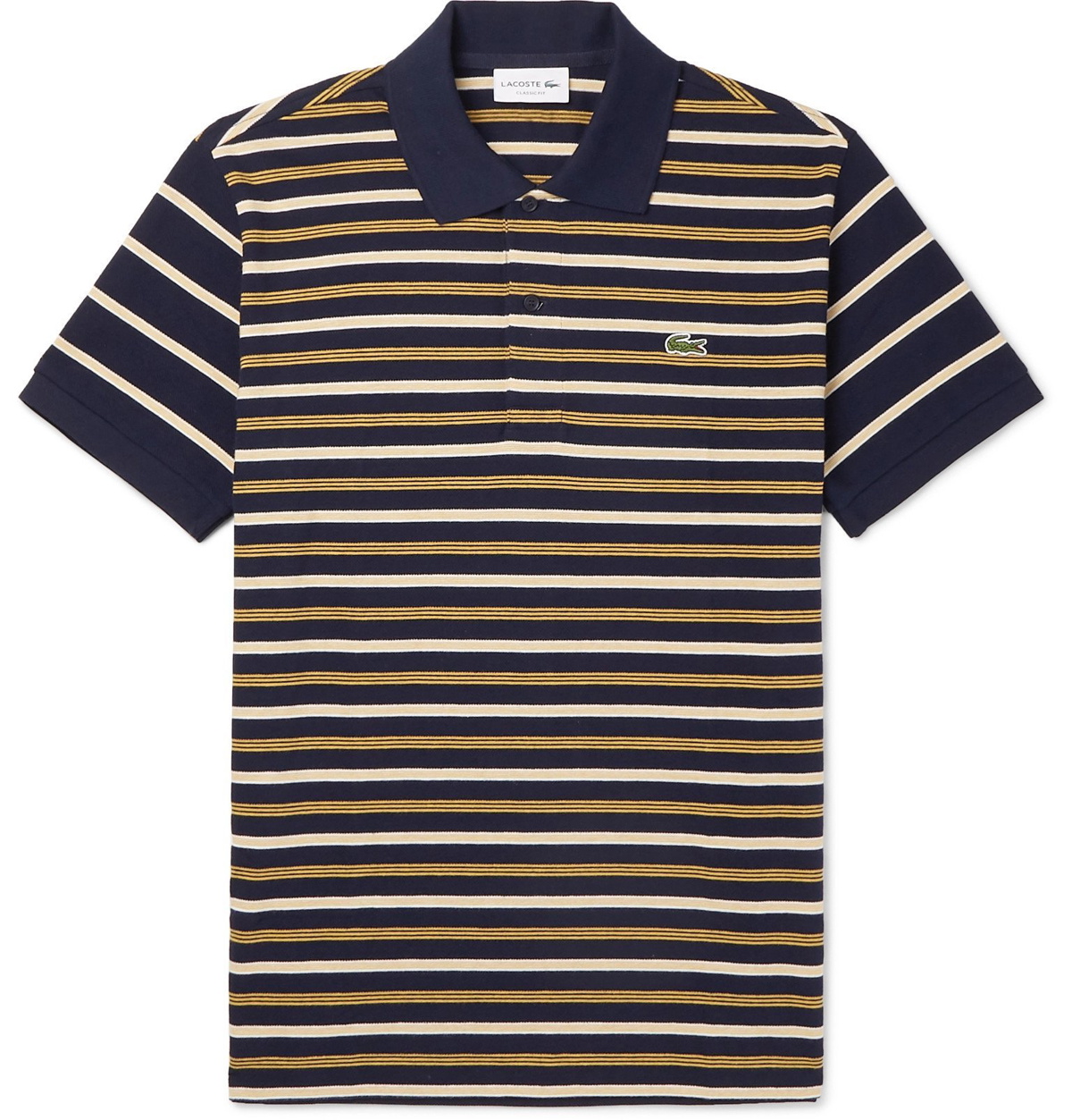Lacoste - Striped Cotton-Piqué Polo Shirt - Blue Lacoste