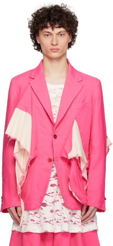 Photo: Comme des Garçons Homme Plus Pink Gabardine Medium Blazer