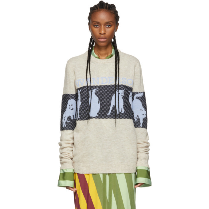 Photo: JW Anderson Off-White Jacquard Animal Sweater