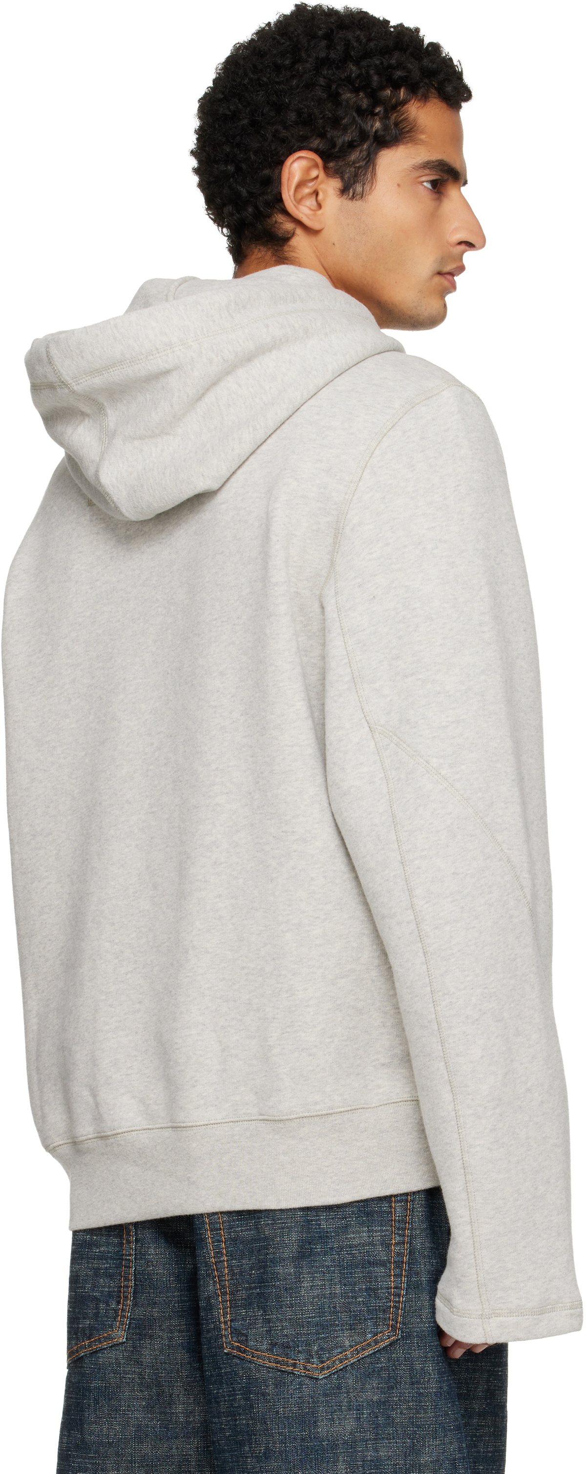 Lanvin Gray Cotton Fleece & Cashmere Hoodie