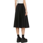 Sacai Black Pleated Side Closure Skirt