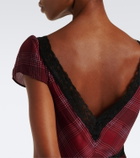 Rixo Iggy lace-trimmed plaid midi dress
