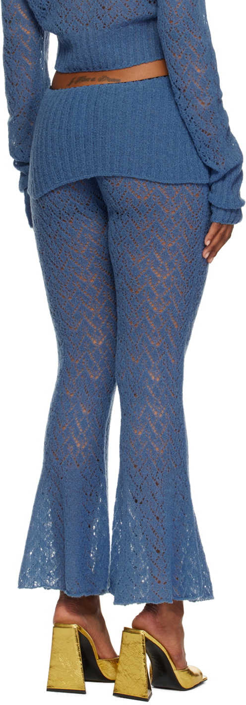 JUNEYEN Blue Hollow Out Trousers