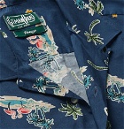 Gitman Vintage - Camp-Collar Printed Cotton-Blend Shirt - Storm blue