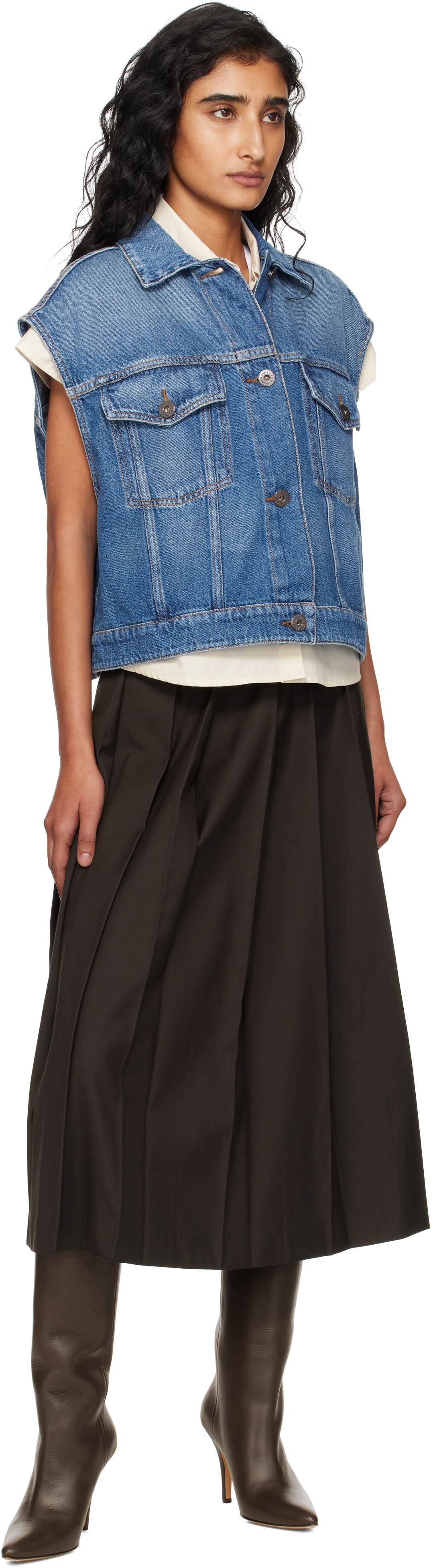 Weekend Max Mara Blue Mappa Denim Vest