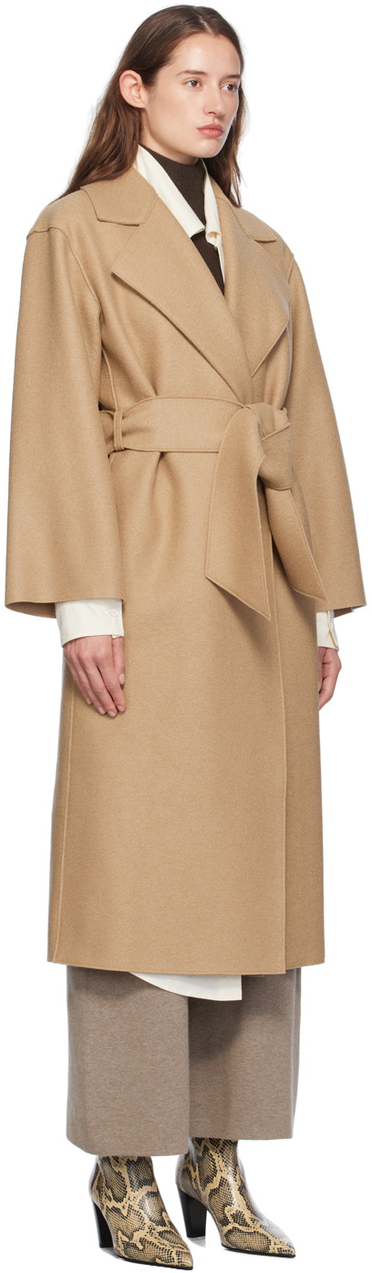 Harris Wharf London Beige Belted Clutch Coat