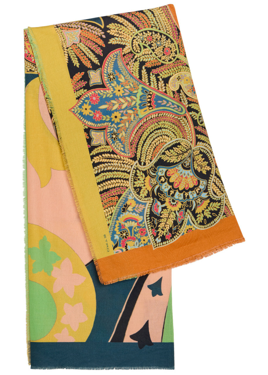 Etro Printed Cotton-blend Scarf - Multicoloured - One Size