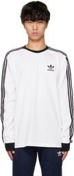 adidas Originals White Adicolor Classics 3-Stripes Long Sleeve T-Shirt