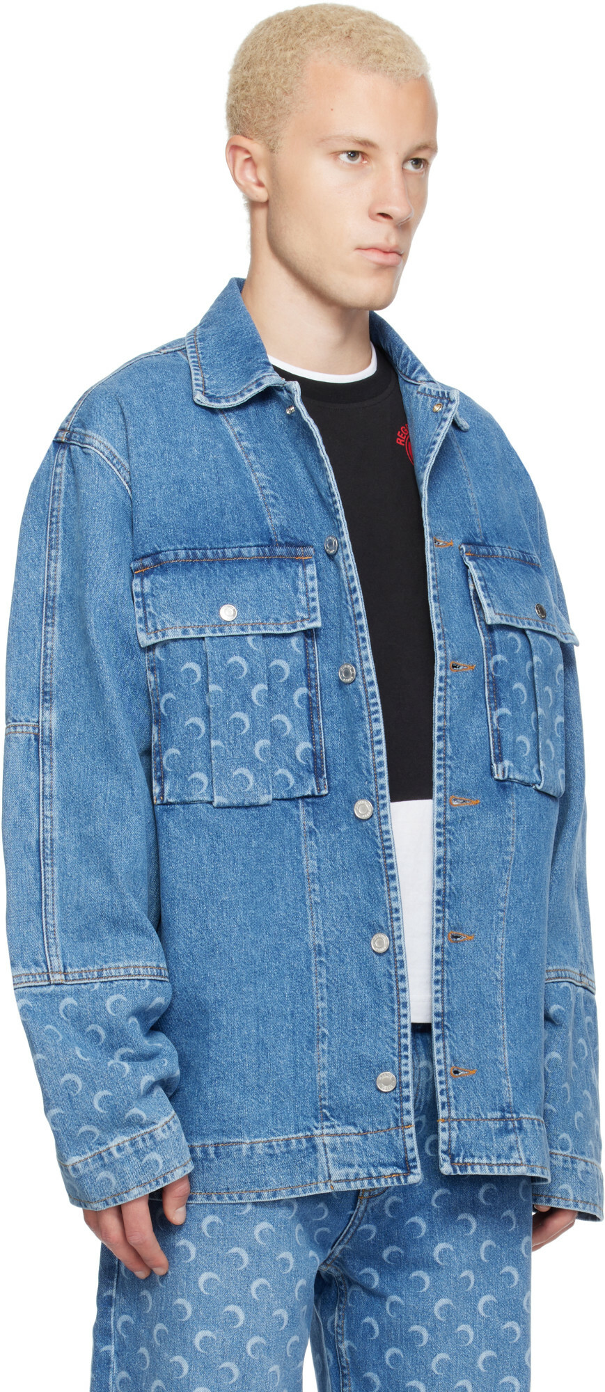 Marine Serre Blue Denim Trucker Jacket