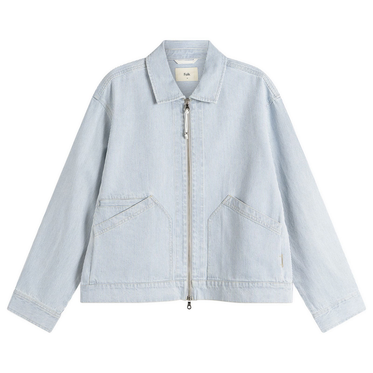 Folk Men's Mechanic Jacket in Pale Ticking Stripe