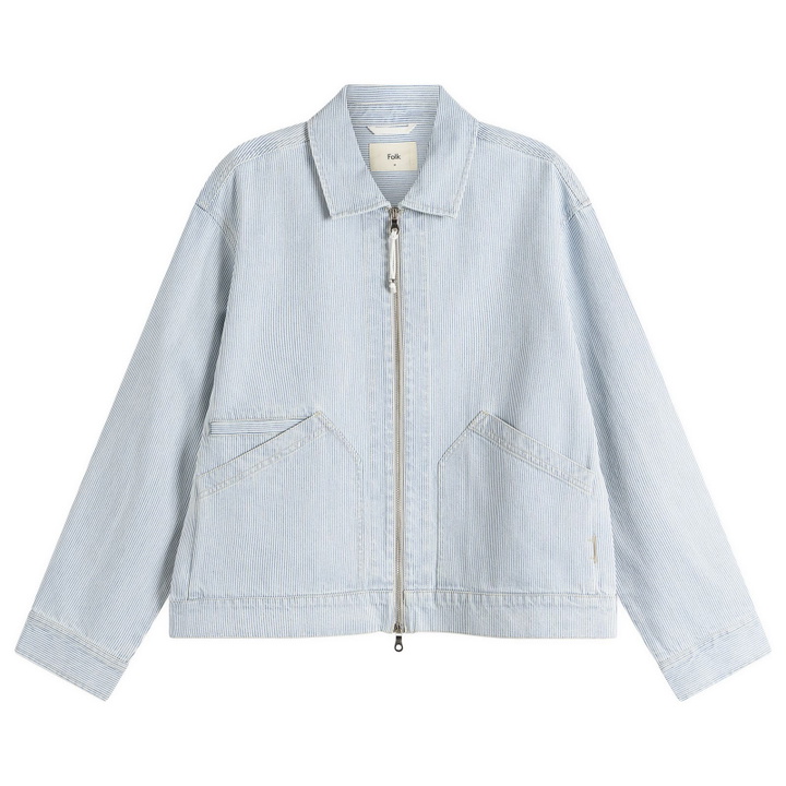 Photo: Folk Men's Mechanic Jacket in Pale Ticking Stripe