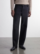 Mr P. - Straight-Leg Tricotine Twill Trousers - Black