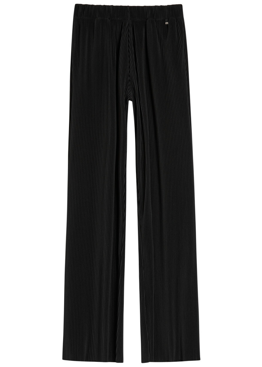 Herno Plissé Wide-leg Jersey Trousers Black