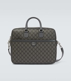 Gucci GG Supreme leather-trimmed briefcase