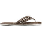Versace Brown Cotton-Terry Flip-Flops