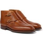 George Cleverley - Pebble-Grain Leather Monk-Strap Boots - Brown