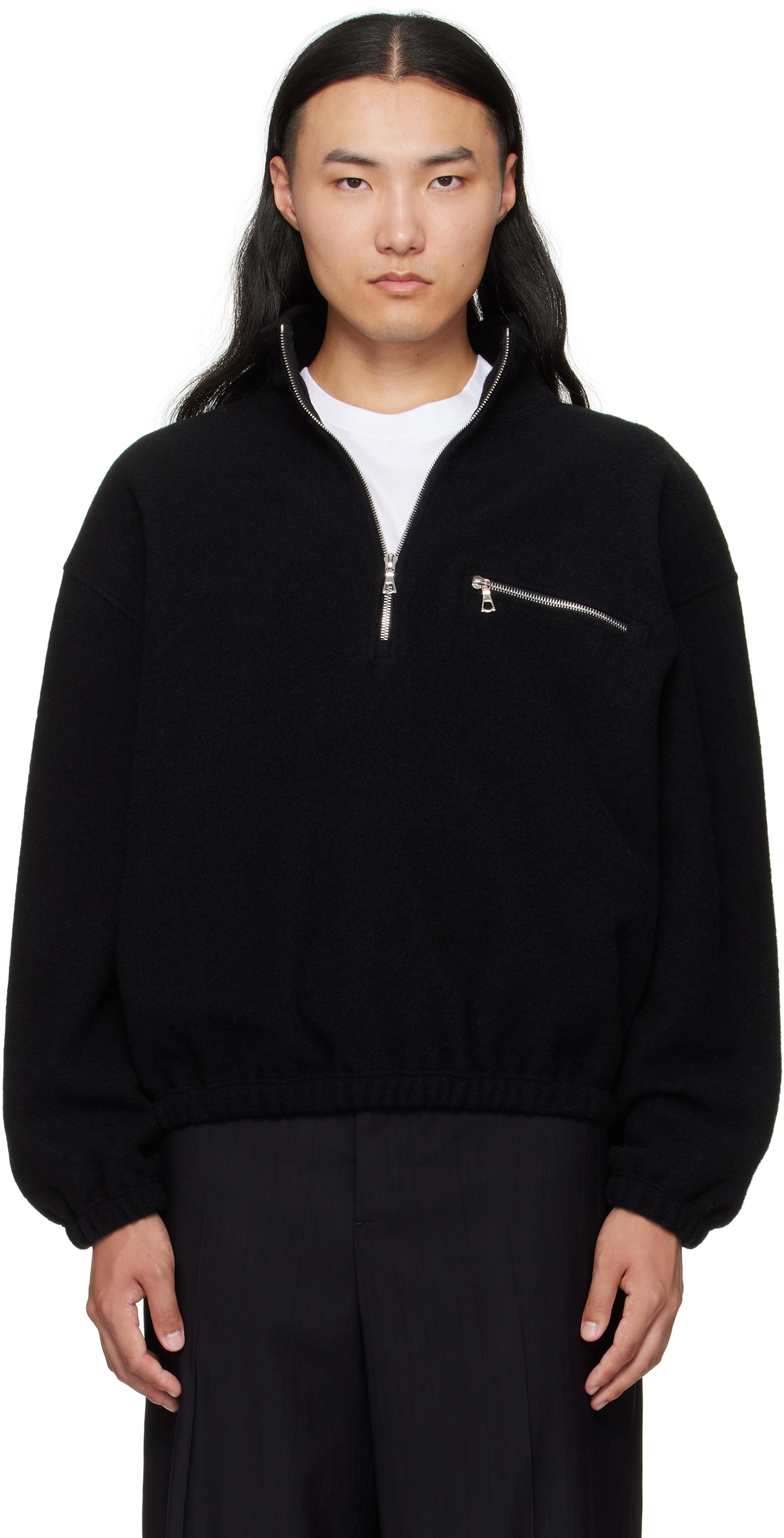 Rier Black Cotton Waxed Windbreaker Rier
