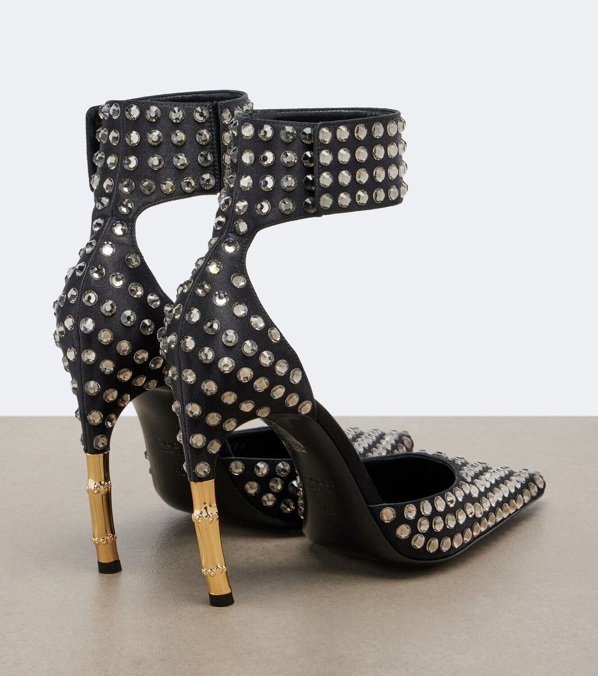 Gucci Castello embellished satin pumps