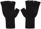 The Elder Statesman SSENSE Exclusive Black Fingerless Gloves