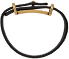 Saint Laurent Black Croc Belt Bracelet