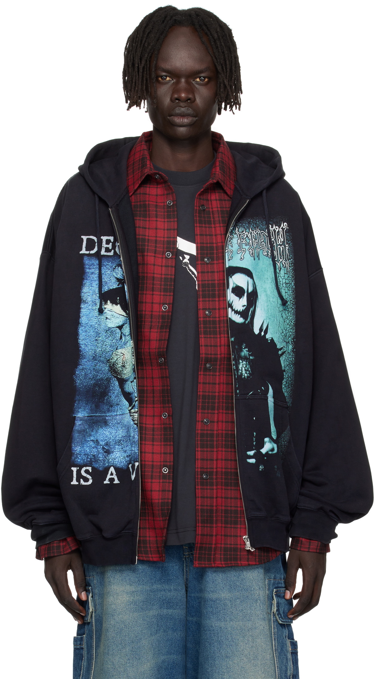 トップス vetements freehugs hoodie Vetements 2018 Free-Hugs Zip-Up Hoodie - Black Sweatshirts