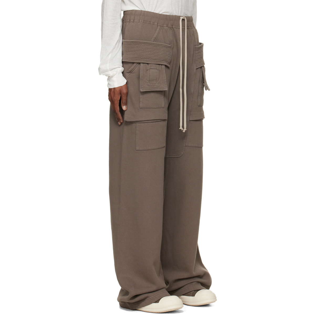Rick Owens DRKSHDW Gray Tower Creatch Wide Drawstring Cargo Pants