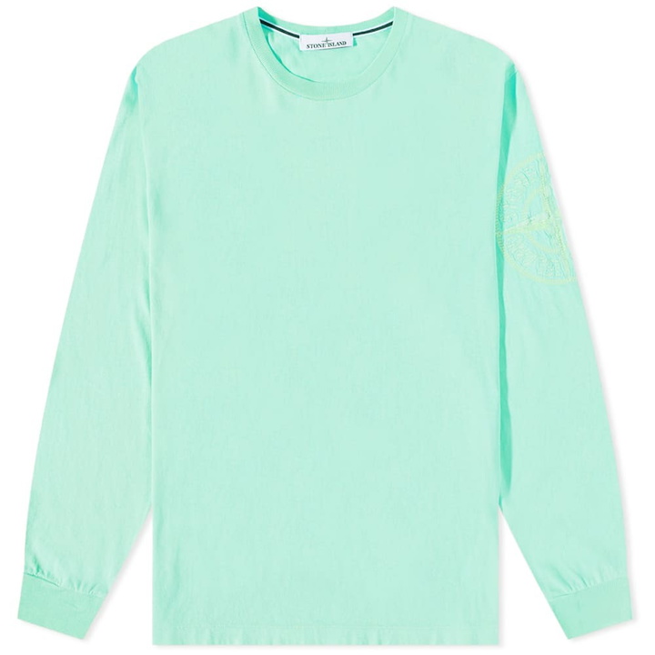 Photo: Stone Island Men's Long Sleeve Total Sleeve Logo T-Shirt in Light Green