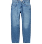 AMI PARIS - Cropped Tapered Denim Jeans - Blue