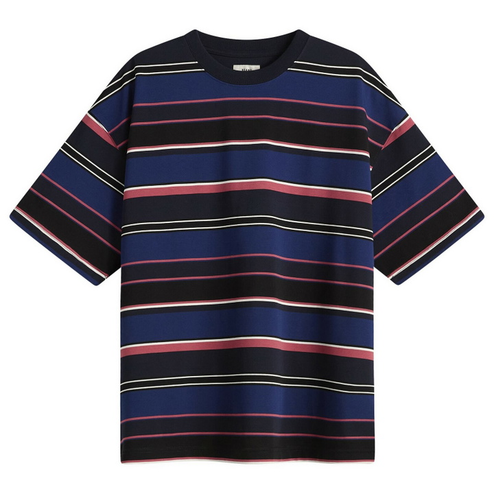 Photo: BEAMS Men's Multi Stripe T-Shirt in Navy