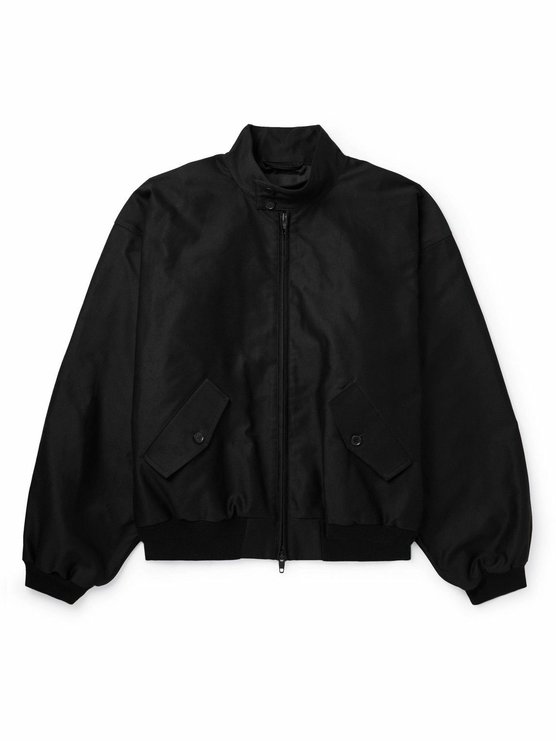 Photo: Balenciaga - Oversized Cotton-Shell Harrington Jacket - Black