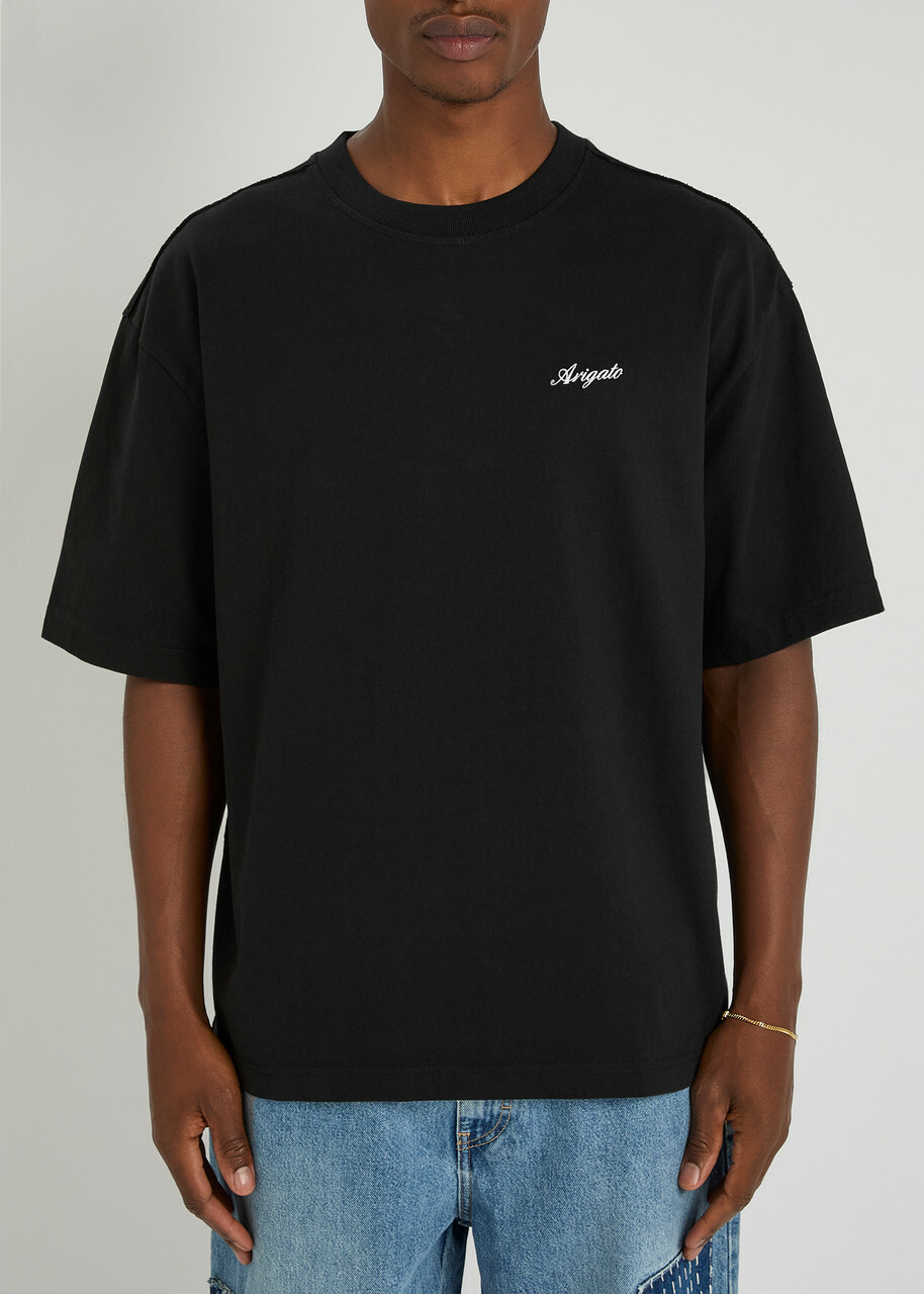 Axel Arigato Honor Logo-embroidered Cotton T-shirt Black