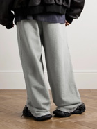Balenciaga - Wide-Leg Distressed Cotton-Jersey Sweatpants - Gray