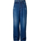 Balenciaga - Printed Satin Trousers - Blue