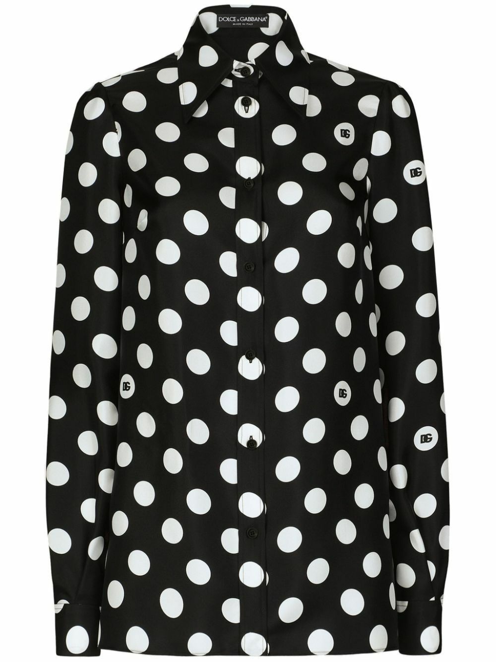 Dolce & Gabbana White Polka Dotted Silk T-shirt Top main image 1