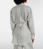 Róhe Belted striped silk and cotton shirt