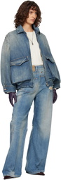 MM6 Maison Margiela Blue Flap Pocket Denim Jacket