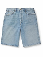 AGOLDE - Skater Wide-Leg Distressed Denim Shorts - Blue