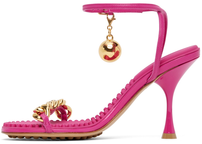 サンダル・ミュール BOTTEGA VENETA Women Sandals 640051V00P05521 Pink Bottega Veneta Stretch Leather Pink Blossom Sandals Heels