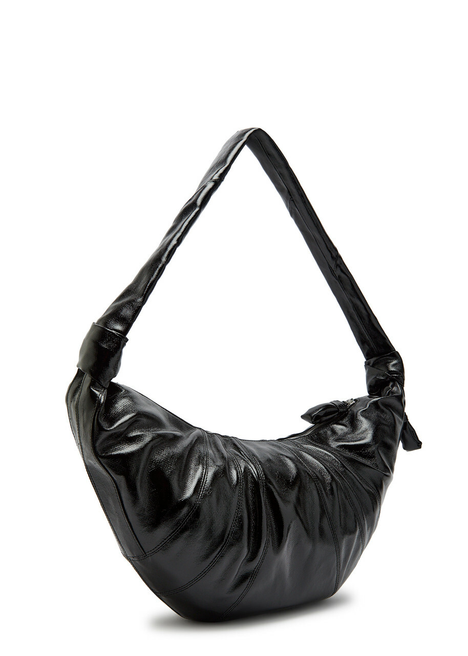 Lemaire Croissant Large Glossed Leather Shoulder Strap - Black - One Size