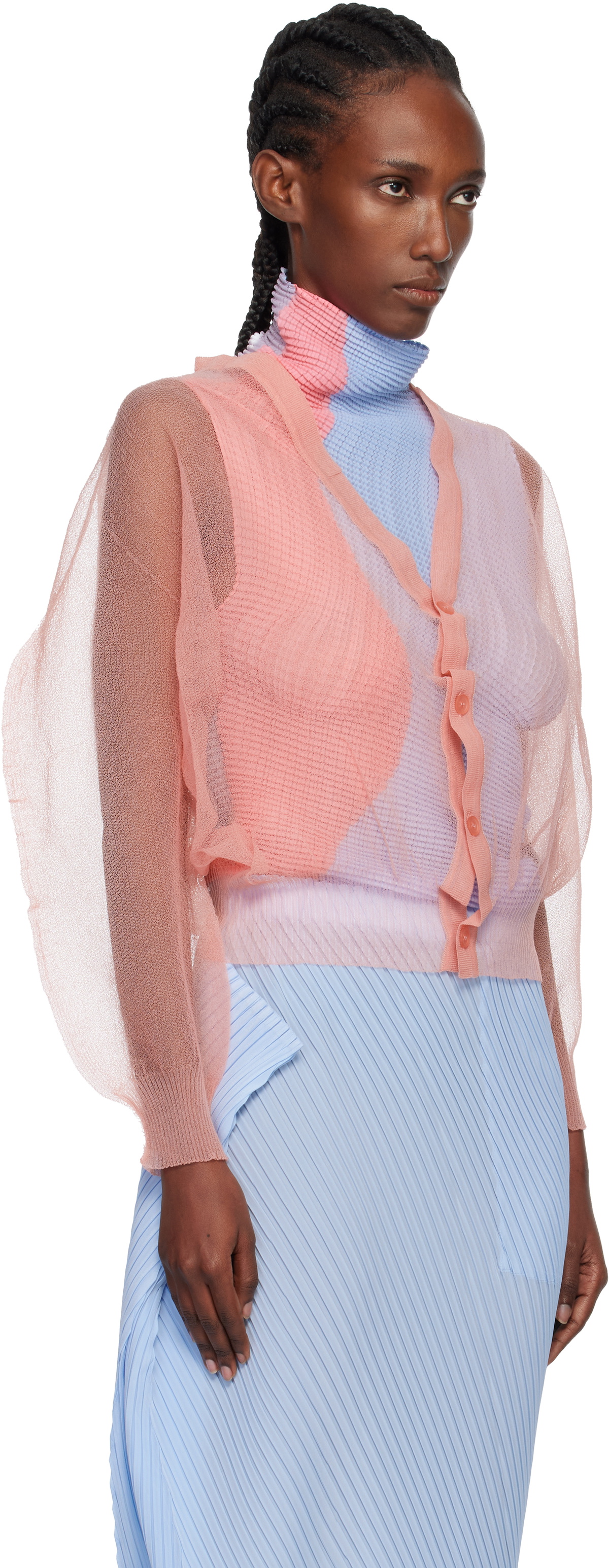 ISSEY MIYAKE Pink Encase Cardigan