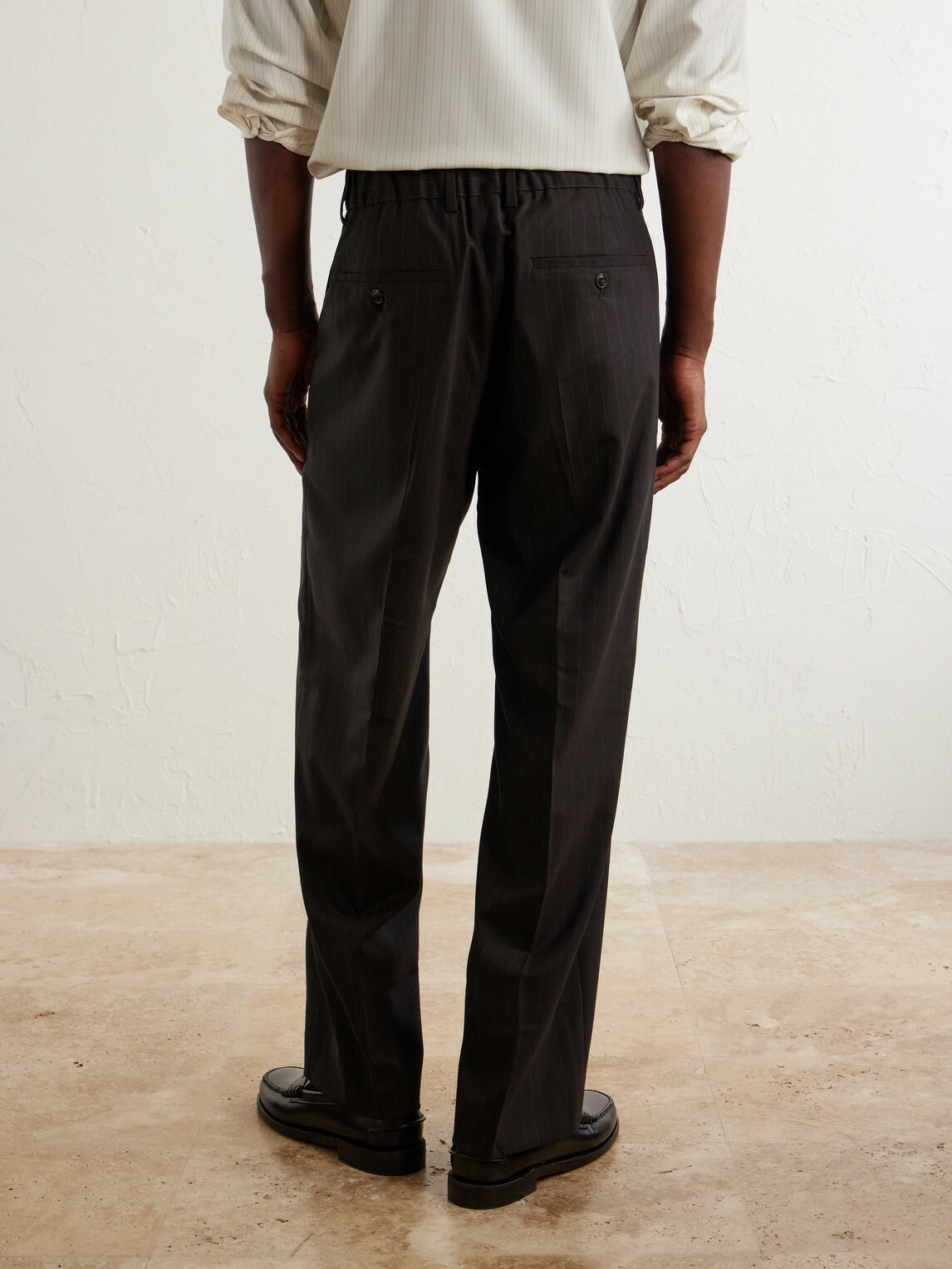 NN07 - Kay 10037 Straight-Leg Pleated Woven Trousers - Brown