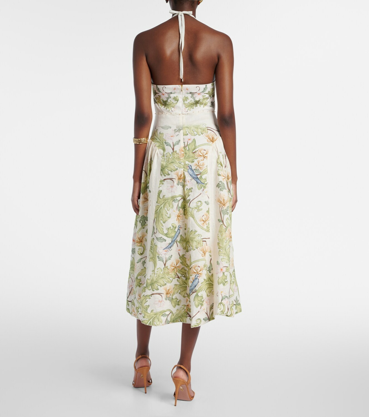 Agua by Agua Bendita Balsa Anhelo floral linen midi dress