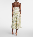 Agua by Agua Bendita Balsa Anhelo floral linen midi dress