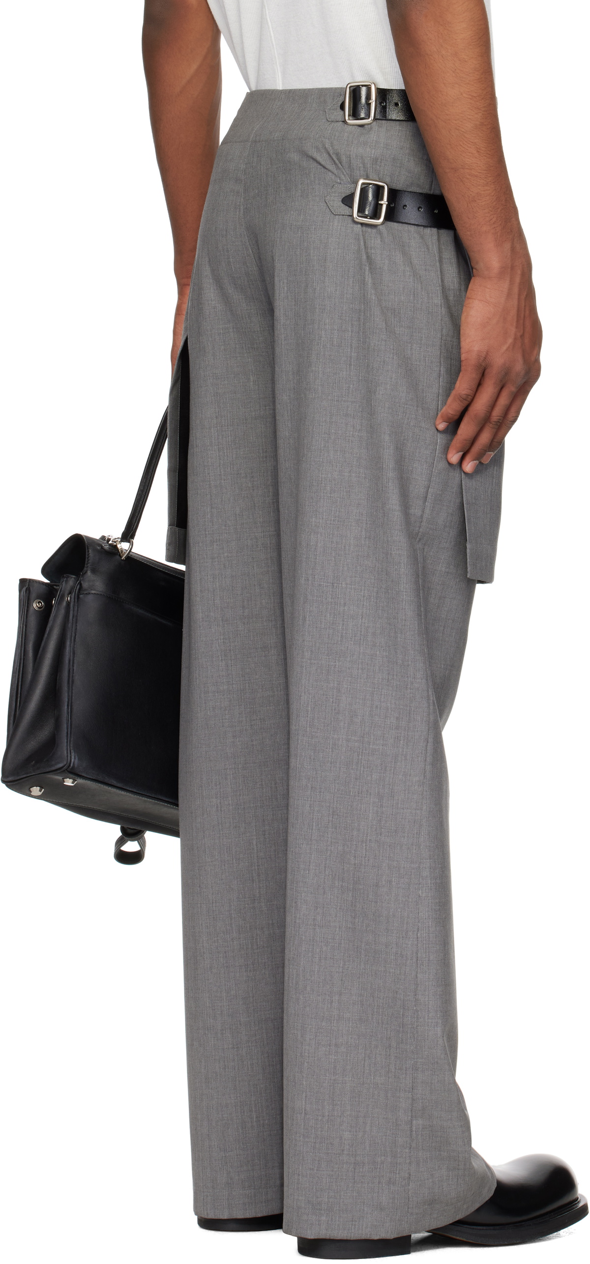 Ashley Williams Gray Kilt Trousers