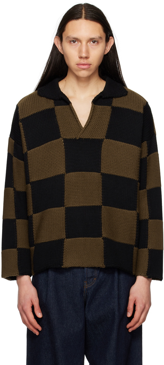 Connor McKnight Brown & Black Tile Rugby Sweater