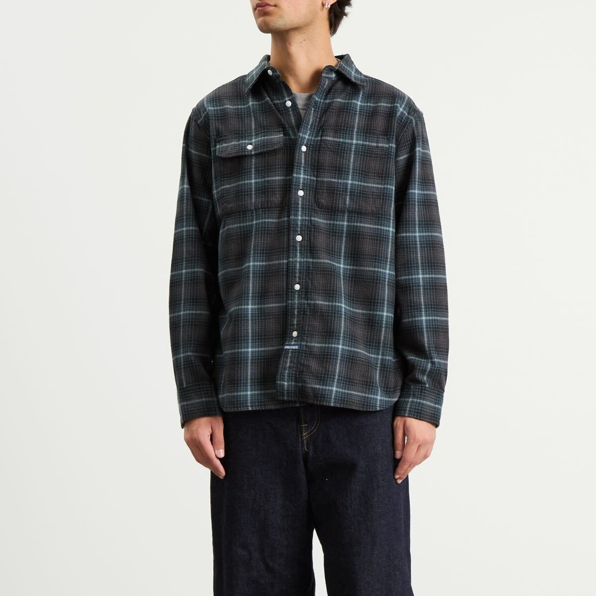 Dubbleware Men's Heritage Check Work Shirt in Brown
