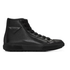 Prada Black Triangle Logo High-Top Sneakers