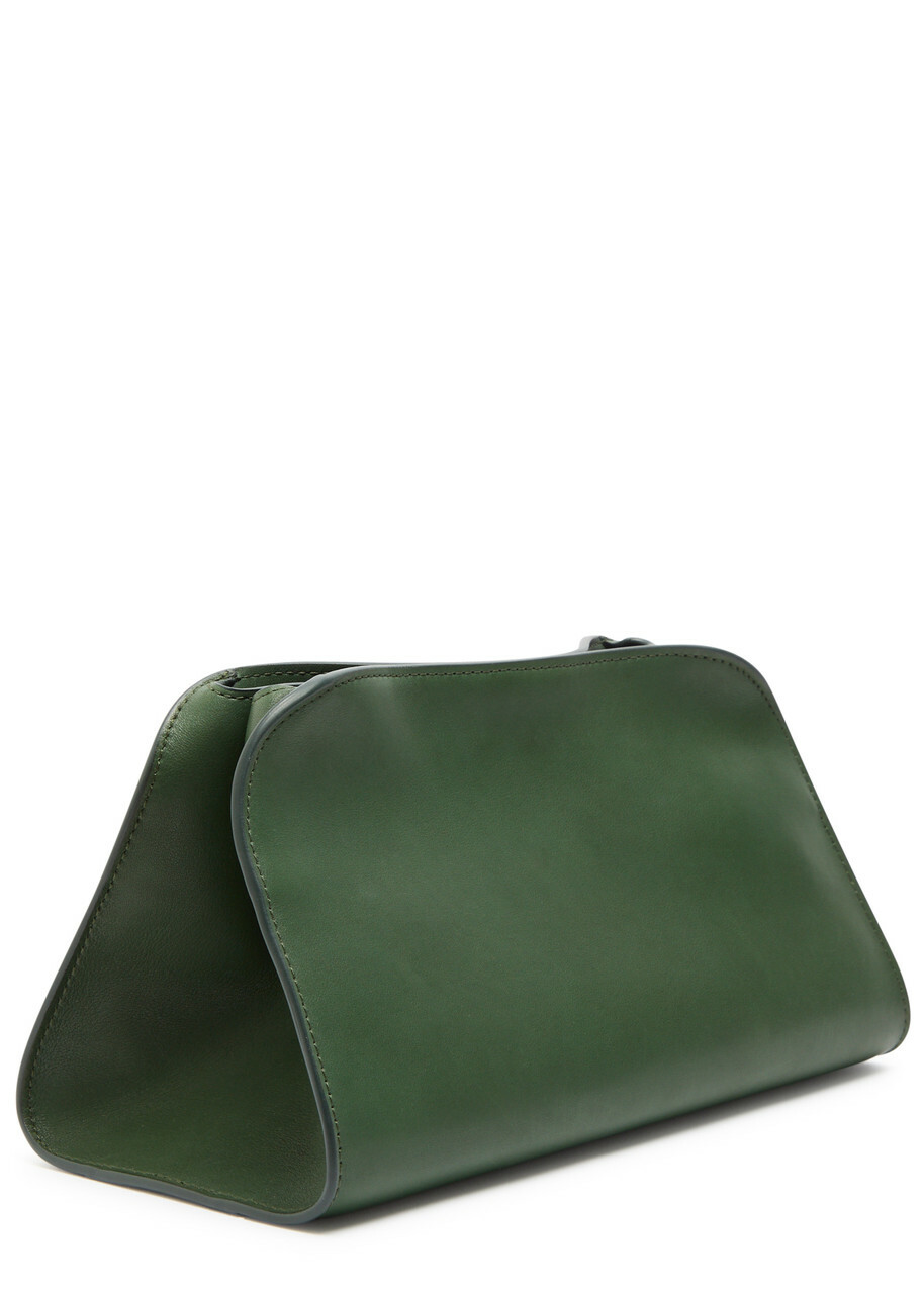 The Row Peggy Leather Clutch - Green - One Size