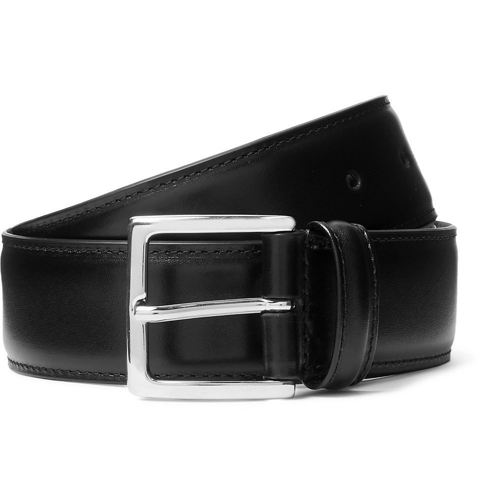 Anderson's - 4cm Black Leather Belt - Black Anderson's