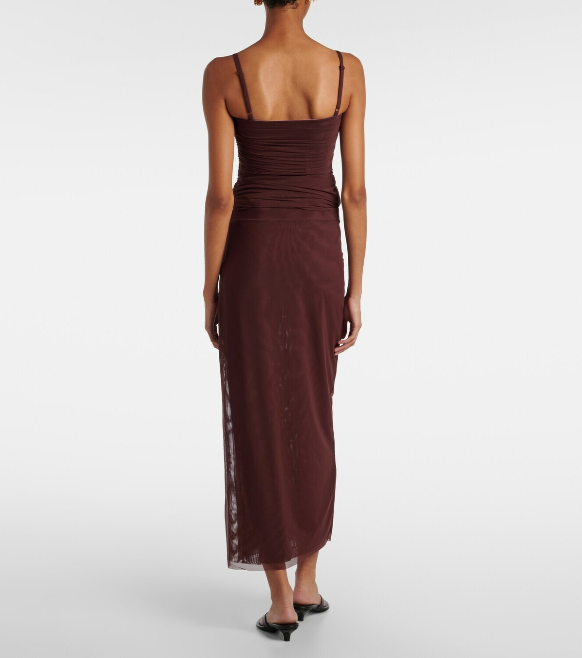 SIR High-rise jersey midi skirt
